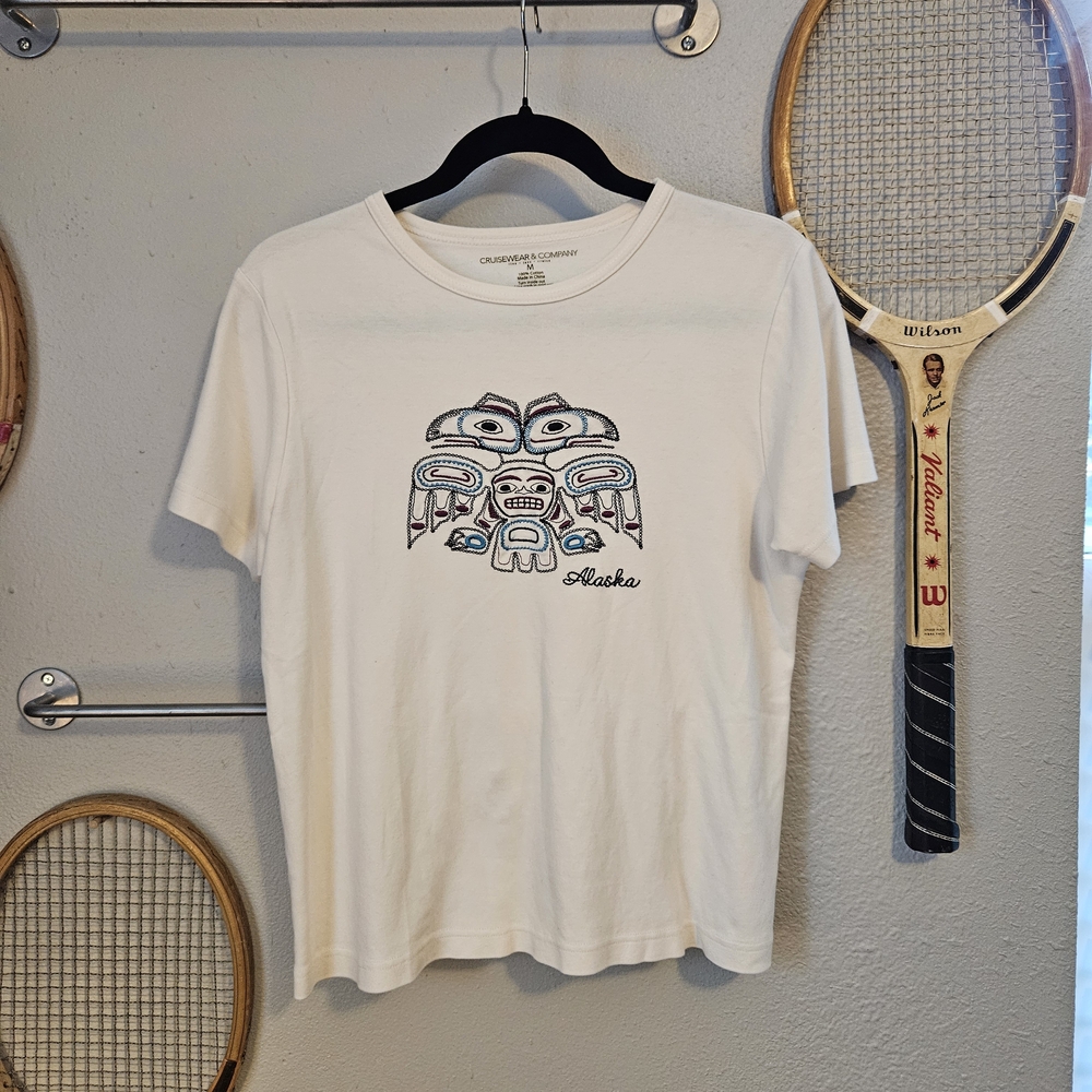 Cream Vintage Alaska Graphic Short Sleeve Baby Tee